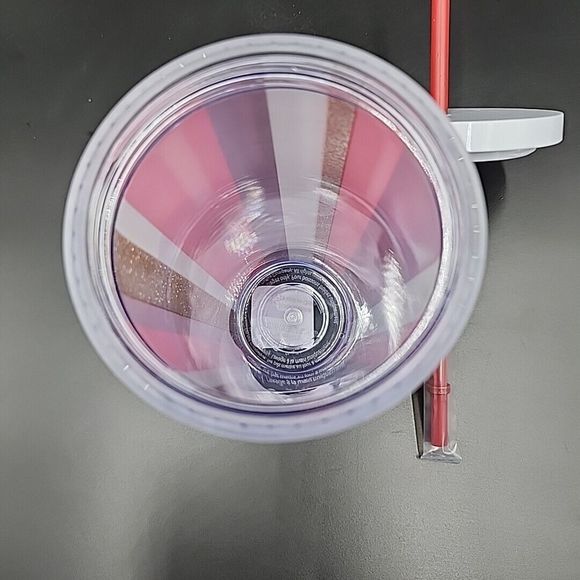 Starbucks Insulated Tumbler Cup Grande GLITTER STRIPED 2018 16 oz. New - Picture 6 of 8